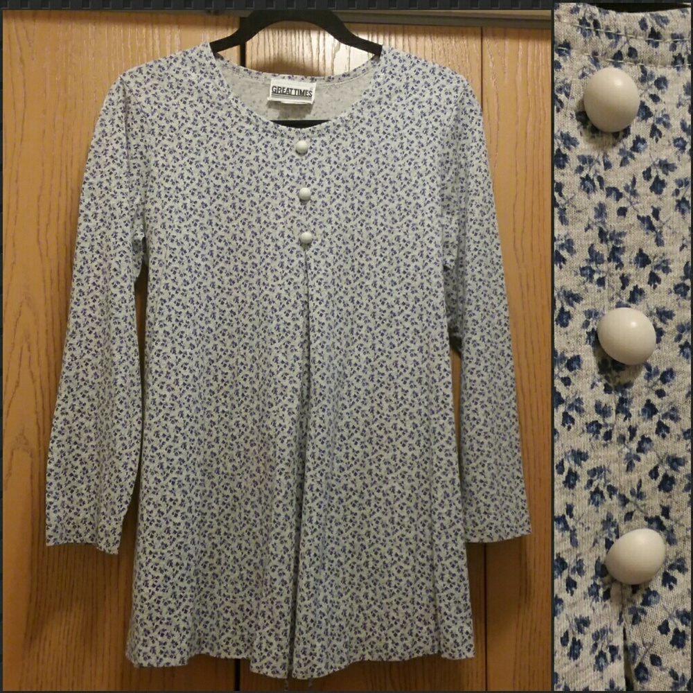 Floral Print Tunic Top Size S EUC